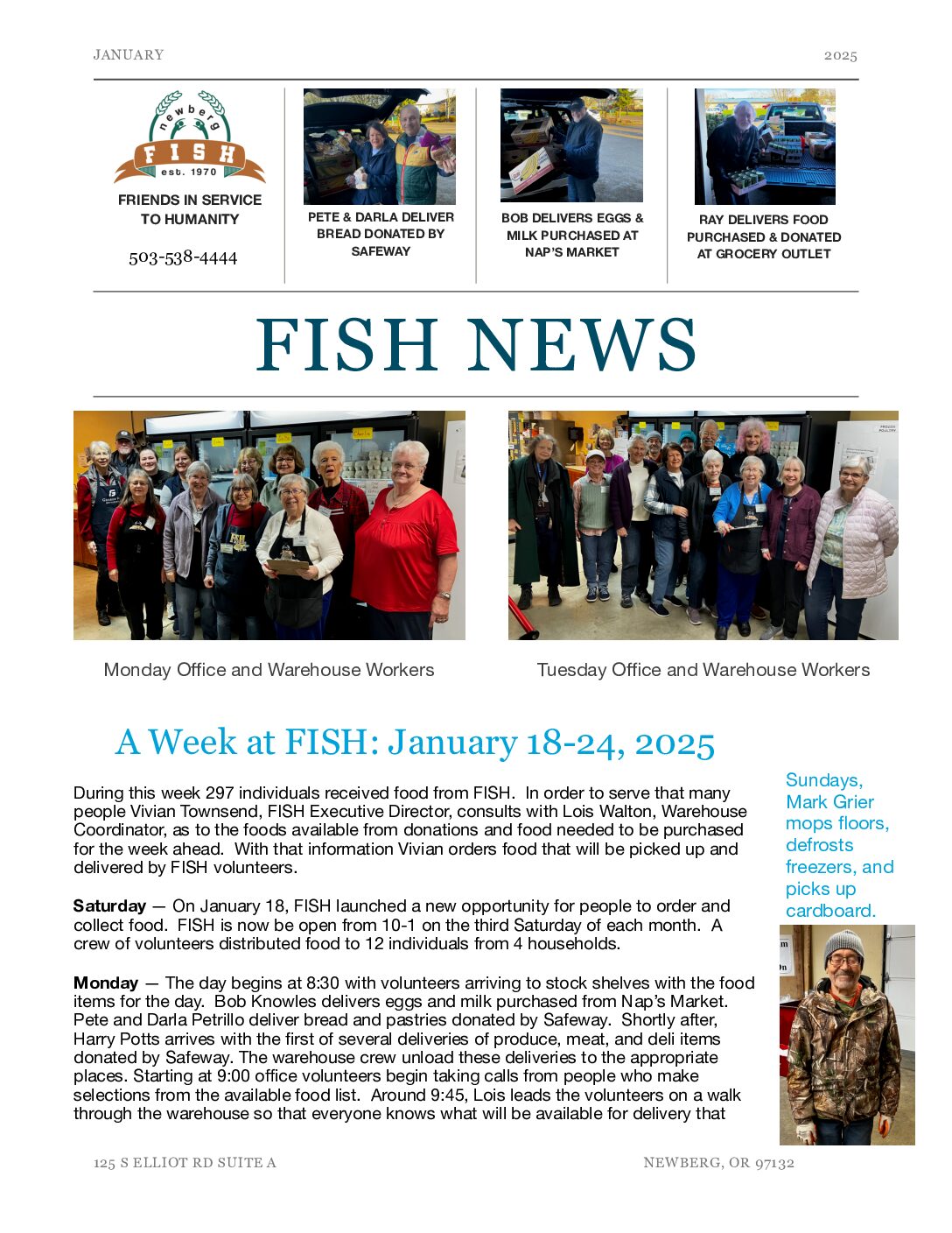 Enjoy Reading the most recent Newberg FISH Newsletter!